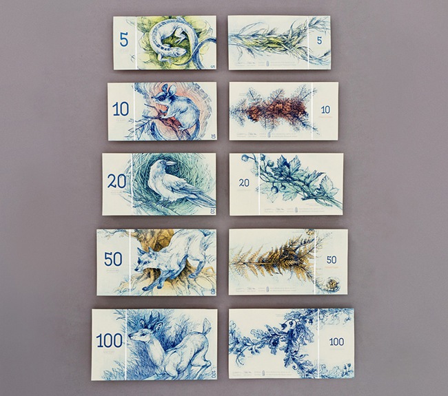 创杰带你看看动植物手绘风格匈牙利纸币设计(图3)