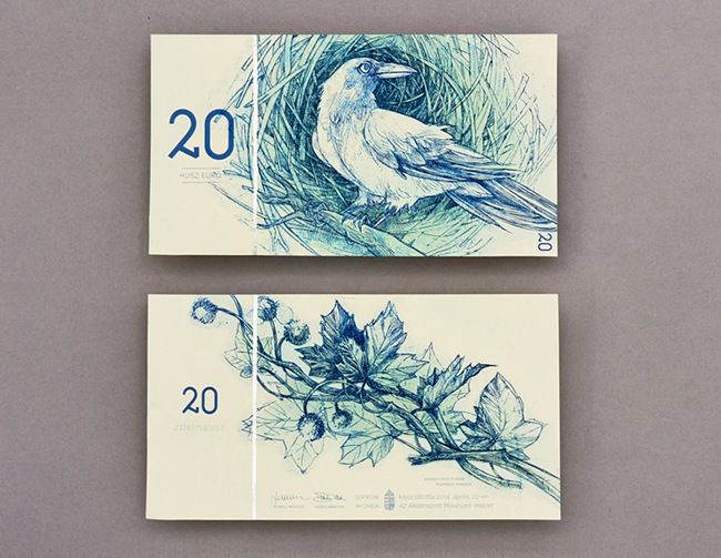创杰带你看看动植物手绘风格匈牙利纸币设计(图6)